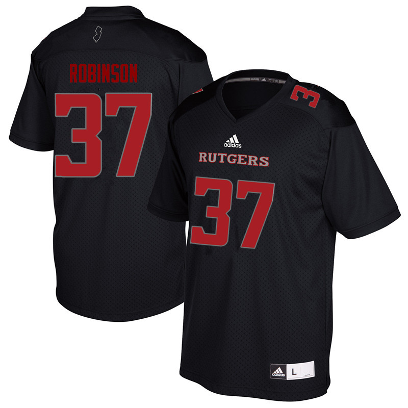Men #37 TJ Robinson Rutgers Scarlet Knights College Football Jerseys Sale-Black